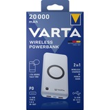 Varta Wireless Power Bank 20.000, Powerbank weiß, 20.000 mAh