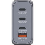 Verbatim GaN-Ladegerät 100W, 1x USB-A , 3x USB-C grau, PD 3.0, QC 3.0