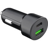 goobay Dual-USB Auto Schnellladegerät USB-C PD (Power Delivery) schwarz