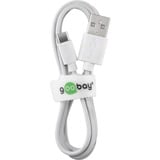 goobay USB 2.0 Kabel, USB-A Stecker > USB-C Stecker weiß, 1 Meter