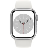 Apple Watch Series 8, Smartwatch silber, 41 mm, Sportarmband, Aluminium-Gehäuse, LTE