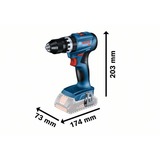 Bosch Akku-Schlagbohrschrauber GSB 18V-45 Professional, 18Volt blau/schwarz, 2x Li-Ionen Akku 3,0Ah, in L-BOXX