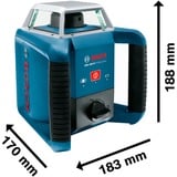 Bosch Rotationslaser GRL 400 H Professional, mit Empfänger blau/schwarz, Koffer, rote Laserlinie