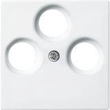 Busch-Jaeger Abdeckung Antennendose mit drei Anschlüssen Radio, Fernsehen, Satellit, Unterputz, glänzend weiß (glänzend), Retail