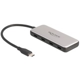 DeLOCK USB 10 Gbps USB Type-C Hub mit 4 x USB Type-C, USB-Hub grau