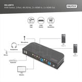 Digitus KVM Switch HDMI 2x1, KVM-Switch schwarz