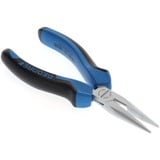 GEDORE Flachrundzange mit Schneide, 160mm, Greifzange blau/schwarz, 2-Komponentengriff, gezahnt, gerade Form