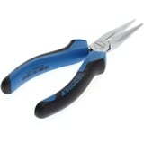GEDORE Flachrundzange mit Schneide, 160mm, Greifzange blau/schwarz, 2-Komponentengriff, gezahnt, gerade Form