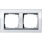 Gira Abdeckrahmen 2-fach mit Zwischenrahmen, Abdeckung weiß, Retail