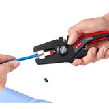 KNIPEX Automatische Abisolierzange PreciStrip16, Abisolier-Zange schwarz/rot, integrierter Drahtschneider