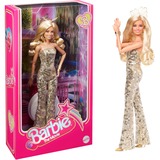 Mattel Barbie The Movie - Margot Robbie als Barbie: Puppe im goldenem Disco-Jumpsuit