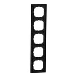 Merten Rahmen fünffach matt lackiert aus Thermoplast für Unterputzmontage IP20 schwarz (matt), Retail