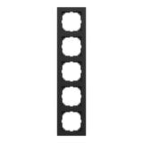 Merten Rahmen fünffach matt lackiert aus Thermoplast für Unterputzmontage IP20 schwarz (matt), Retail