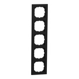 Merten Rahmen fünffach matt lackiert aus Thermoplast für Unterputzmontage IP20 schwarz (matt), Retail