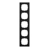 Merten Rahmen fünffach matt lackiert aus Thermoplast für Unterputzmontage IP20 schwarz (matt), Retail