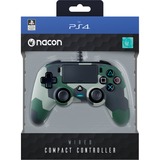 Nacon Wired Compact Controller, Gamepad tarnfarben/grün, PlayStation 4, PC