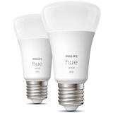 Philips Hue White E27, LED-Lampe Doppelpack, ersetzt 60 Watt