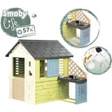 Smoby Life Spielhaus Pretty mit Küche, Gartenspielgerät 