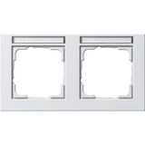 Gira Abdeckrahmen mit 2 Einheiten, waagerecht, matt, bruchsicher, Abdeckung weiß, Retail