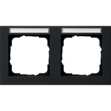 Gira Abdeckrahmen zweifach waagerecht mit Beschriftungsfeld schwarz, Retail