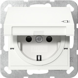 Gira Schutzkontaktsteckdose mit Klappdeckel und erhöhtem Berührungsschutz weiß, Retail
