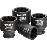 Hazet 1/2" Antriebs-, Gelenk-, Achswellen-Satz (900SZ/4), Steckschlüssel schwarz, 4-teilig, Doppelsechskant