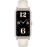 Huawei Watch FIT mini, Smartwatch gold, Lederarmband in Frosty White