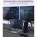 ICY BOX IB-DK2252AC, Dockingstation schwarz, USB-A, HDMI, DP