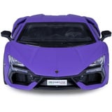 Jamara Lamborghini Revuelto Diecast, Modellfahrzeug lila, Maßstab 1:32, inkl. Knopfzellen, Rückzugmotor