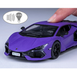 Jamara Lamborghini Revuelto Diecast, Modellfahrzeug lila, Maßstab 1:32, inkl. Knopfzellen, Rückzugmotor