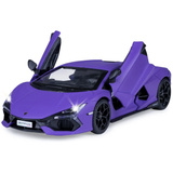 Jamara Lamborghini Revuelto Diecast, Modellfahrzeug lila, Maßstab 1:32, inkl. Knopfzellen, Rückzugmotor