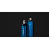 Kingston IronKey Vault Privacy 50 256 GB, USB-Stick hellblau/schwarz, USB-C 3.2 Gen 1