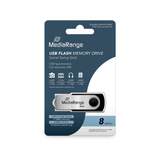 MediaRange Flexi-Drive 8 GB, USB-Stick schwarz/silber, USB-A 2.0