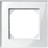 Merten Rahmen aus Glas, einfach, brillantweiß, Typ 489119, glänzende Oberfläche, IP20, IK02 weiß (glänzend), Retail