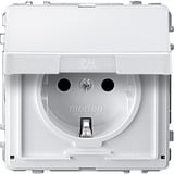 Merten Schutzkontakt-Steckdose mit Klappdeckel und erhöhtem Berührungsschutz, Typ MEG2310-7219 weiß (glänzend), Retail