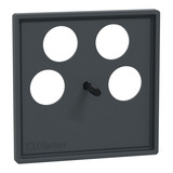 Merten Zentralplatte für Antennensteckdose vier Loch anthrazit, Retail
