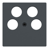 Merten Zentralplatte für Antennensteckdose vier Loch anthrazit, Retail