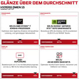 OMEN HyperX OMEN 15-gb0057ng, Gaming-Notebook AMD Ryzen 5 240, NVIDIA GeForce RTX 5060, 16 GB DDR5, 512 GB (512 GB SSD), ohne Betriebssystem