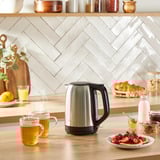 Tefal KO5S0DE Subito , Wasserkocher edelstahl/schwarz, 2.400 Watt, 1,7 Liter