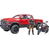 bruder 02502 RAM 2500 Power Wagon mit Ducati Desert Sled und Fahrer, Modellfahrzeug 