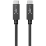 goobay USB-C 3.2 Lade- und Synchronisationskabel PD 100W schwarz, 1 Meter
