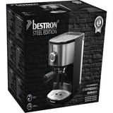 Bestron AES800STE, Espressomaschine edelstahl (gebürstet)/schwarz