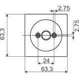 Busch-Jaeger Busch-J. Zentralscheibe sw mt f.3Stufen-Drehs 2542 DR/01-885, Abdeckung schwarz, Retail