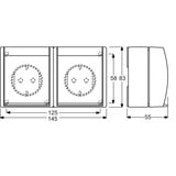 Busch-Jaeger Steckdose 20/2 Einbau-Wandgerät 54 weiß, Retail