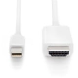Digitus Adapterkabel mini DisplayPort > HDMI 4K weiß, 2 Meter
