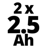EINHELL Akku Power-X-Change TWIN-PACK 18Volt 2,5Ah CB rot/schwarz, 2 Stück, ohne Ladegerät
