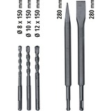 EINHELL Bohrhammer TE-RH 32 4F Kit rot/schwarz, 1.250 Watt, inkl. Bohrer, Spitz- und Flachmeißel