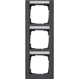 Gira Abdeckrahmen 3-fach senkrecht, bruchsilber anthrazit, Retail