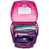 Herlitz FiloLight Plus Sea Bubbles, Schulranzen dunkelblau/violett, inkl. befülltem 16 tlg. Schüleretui, Faulenzer Mäppchen, Sportbeutel