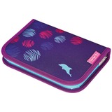 Herlitz FiloLight Plus Sea Bubbles, Schulranzen dunkelblau/violett, inkl. befülltem 16 tlg. Schüleretui, Faulenzer Mäppchen, Sportbeutel